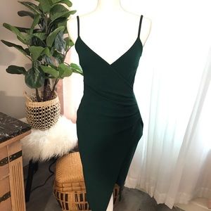 PrettyLittleThing Hunter Green Sexy Dress